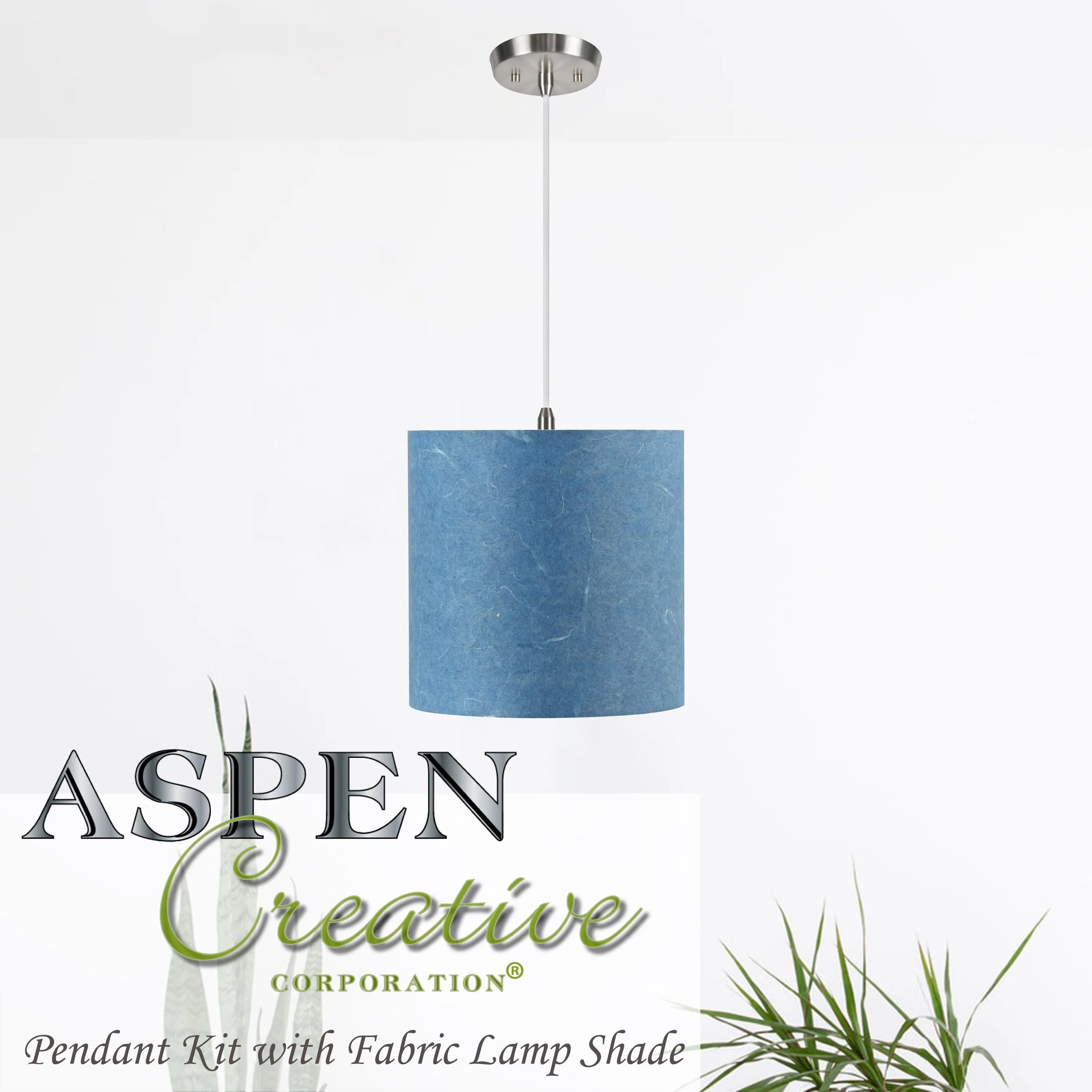 # 72037 One-Light Hanging Pendant Ceiling Light with Transitional Rectangular Hardback Fabric Lamp Shade, Off White Linen, 8" W