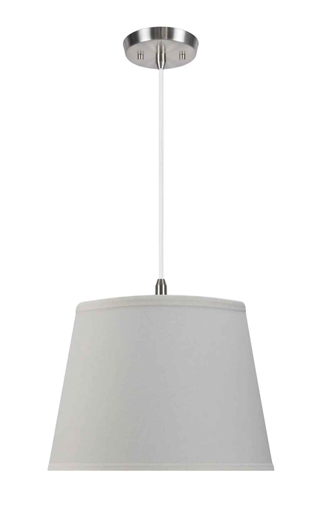 # 72056 Two-Light Hanging Pendant Ceiling Light with Transitional Hardback Fabric Lamp Shade, Off White Linen, 15" W