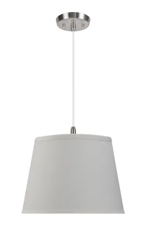 # 72056 Two-Light Hanging Pendant Ceiling Light with Transitional Hardback Fabric Lamp Shade, Off White Linen, 15" W