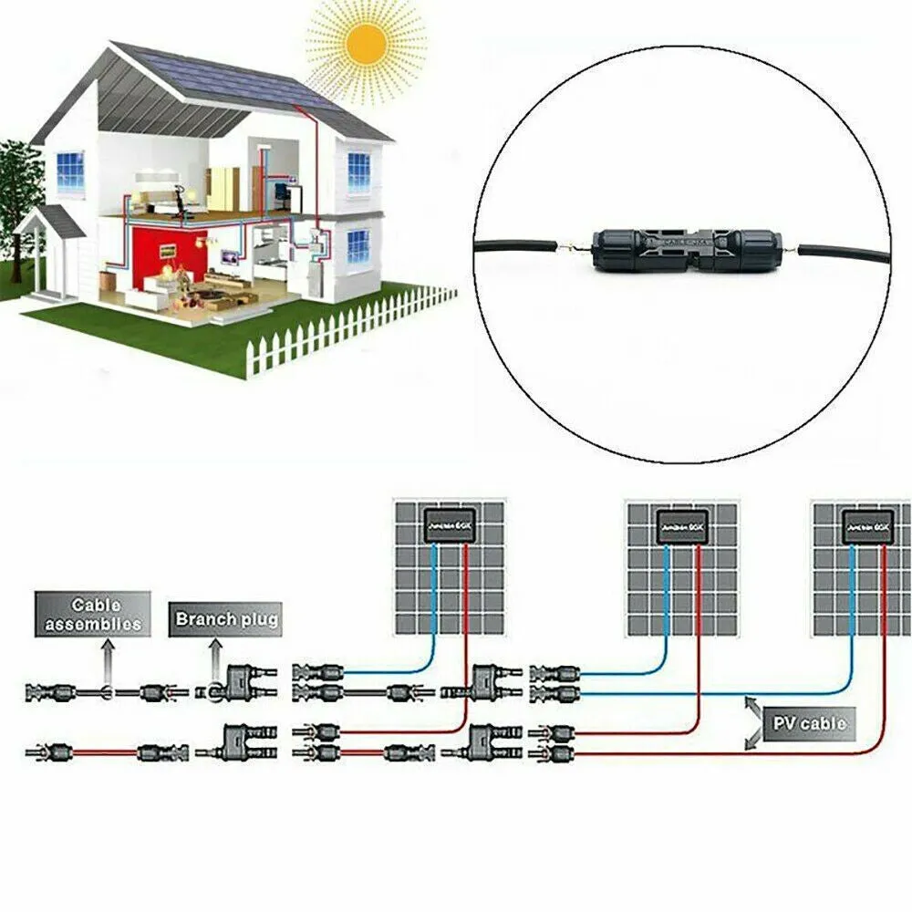 10 Pairs Solar Panel Connectors | 30A Line Plug Socket | Male & Female | IP67 PV Cable