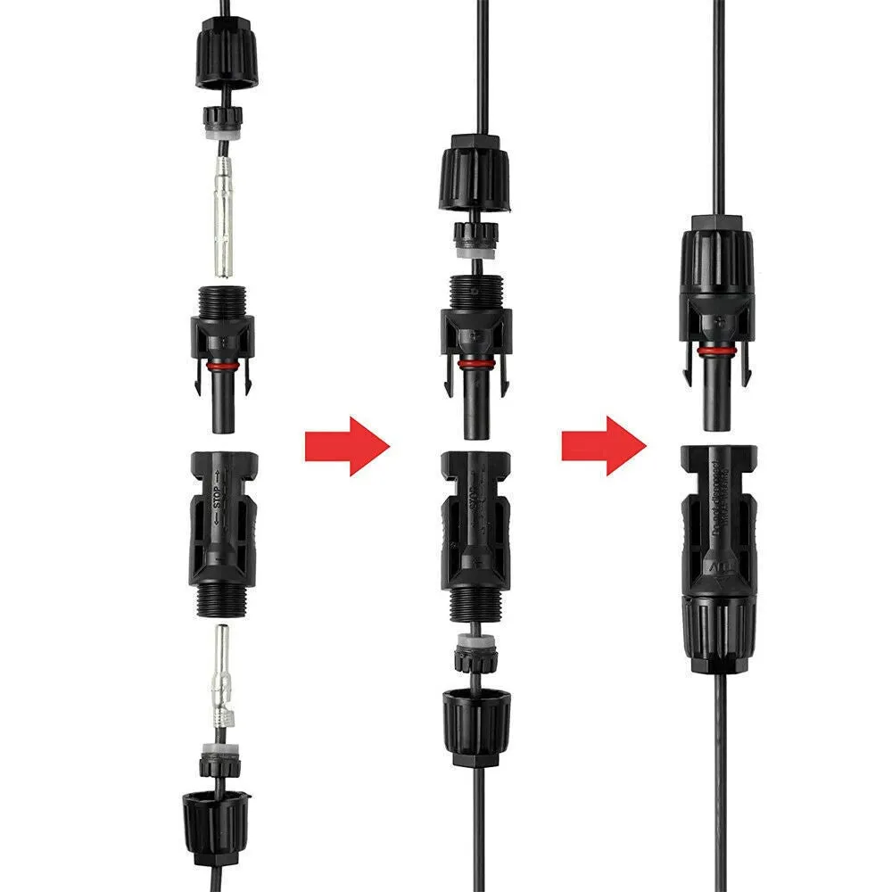 10 Pairs Solar Panel Connectors | 30A Line Plug Socket | Male & Female | IP67 PV Cable