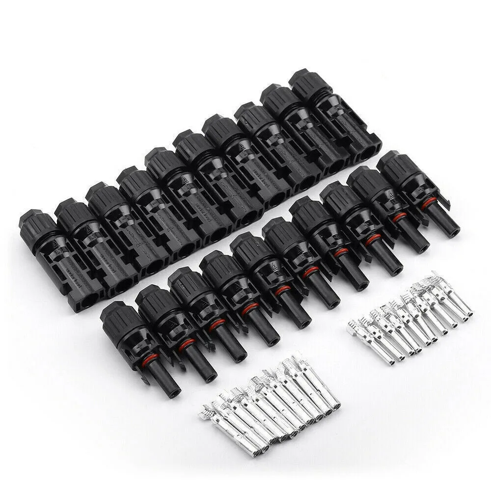 10 Pairs Solar Panel Connectors | 30A Line Plug Socket | Male & Female | IP67 PV Cable