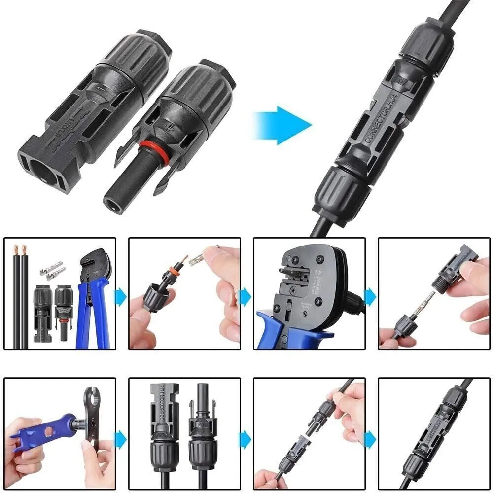 10 Pairs Solar Panel Connectors | 30A Line Plug Socket | Male & Female | IP67 PV Cable
