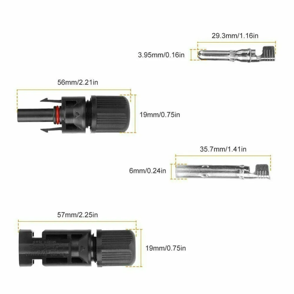 10 Pairs Solar Panel Connectors | 30A Line Plug Socket | Male & Female | IP67 PV Cable