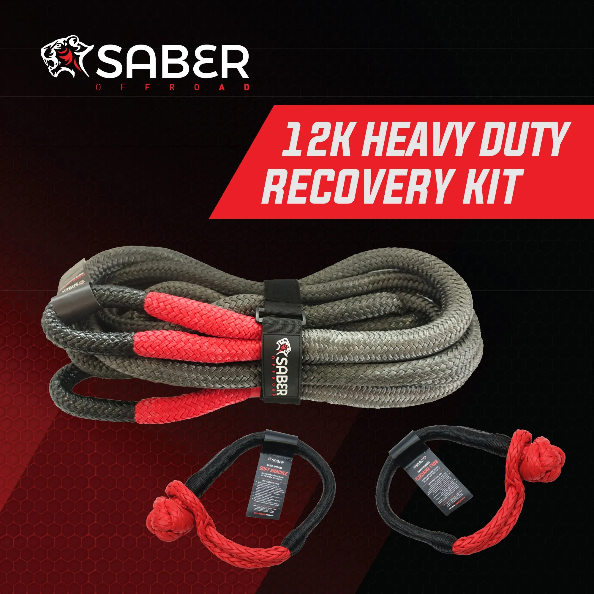 12K Heavy Duty Kinetic Recovery Kit | SaberPro®