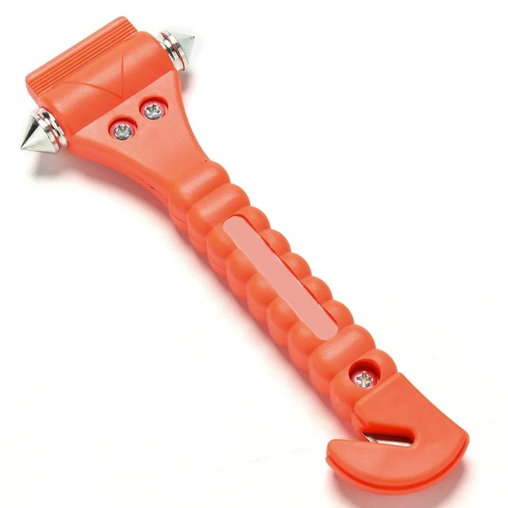 2 in 1 Mini Car Safety Hammer Life Saving Escape Emergency Hammer Seat Belt Cutter Window Glass Breaker Car Rescue Red Hammers