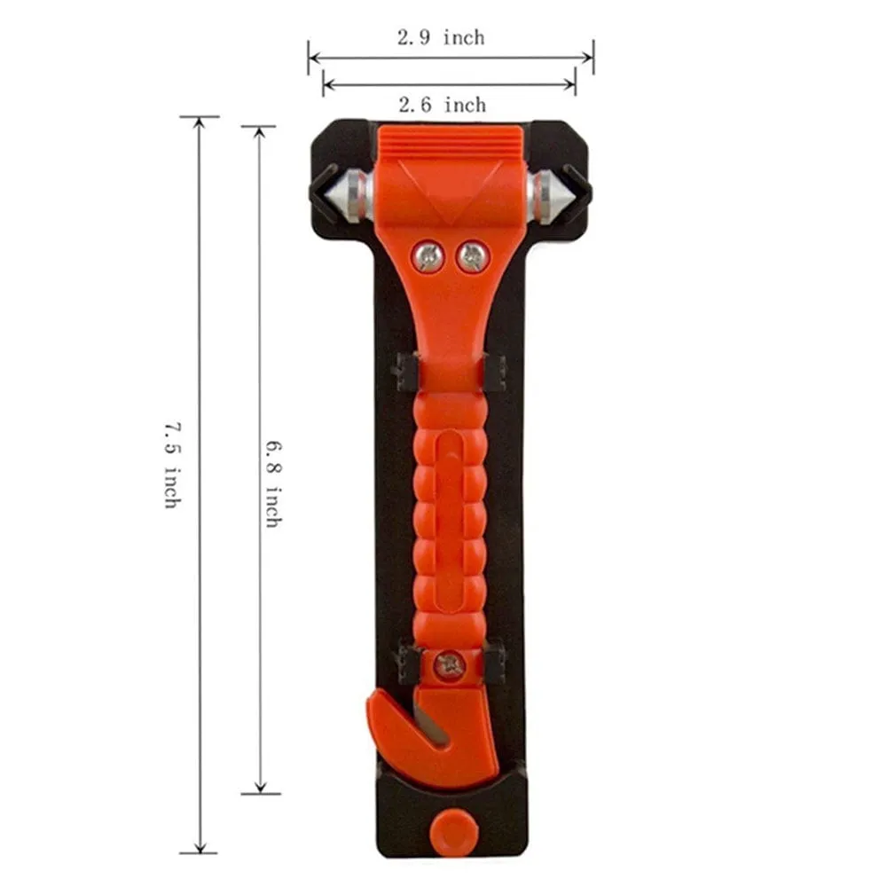2 in 1 Mini Car Safety Hammer Life Saving Escape Emergency Hammer Seat Belt Cutter Window Glass Breaker Car Rescue Red Hammers