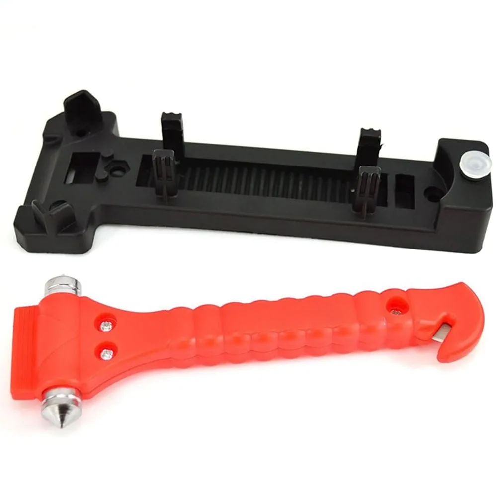 2 in 1 Mini Car Safety Hammer Life Saving Escape Emergency Hammer Seat Belt Cutter Window Glass Breaker Car Rescue Red Hammers