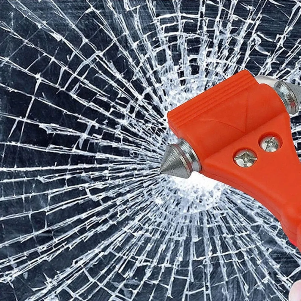 2 in 1 Mini Car Safety Hammer Life Saving Escape Emergency Hammer Seat Belt Cutter Window Glass Breaker Car Rescue Red Hammers