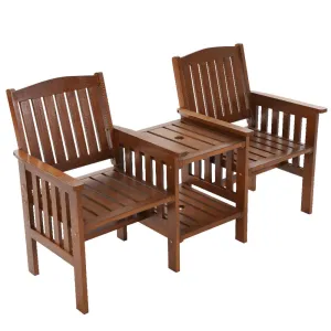 2 Seater Outdoor Setting - Wooden Swing Chair with Table