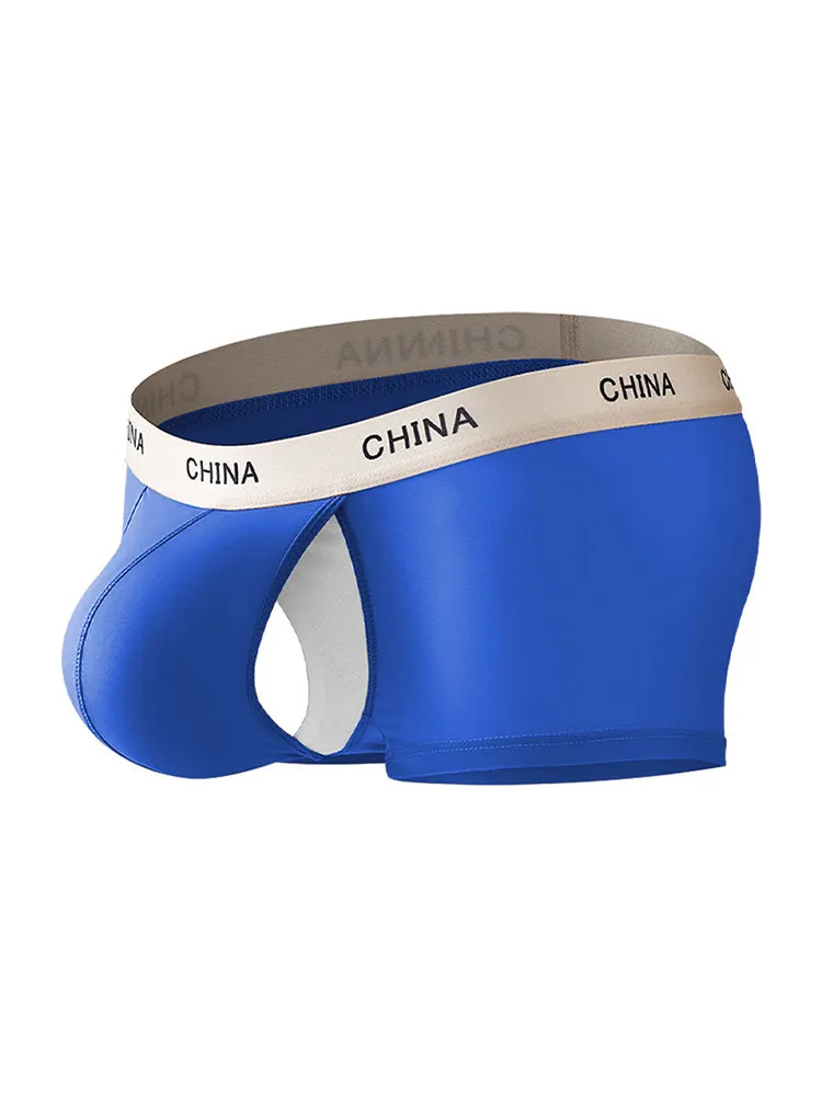 3 Pack Men's Ice Silk Bare-Sensation Breathable Lightweight Separating Trunks