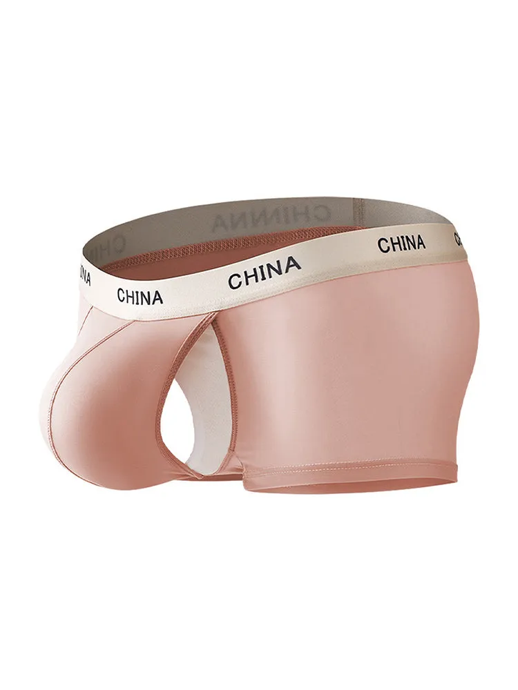 3 Pack Men's Ice Silk Bare-Sensation Breathable Lightweight Separating Trunks