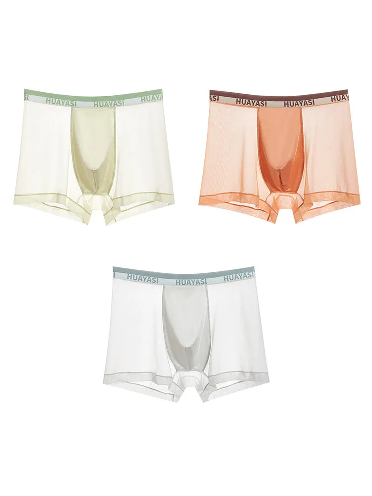 3 Pack Men's Ice Silk Seamless Breathable Quick-Drying Trunks
