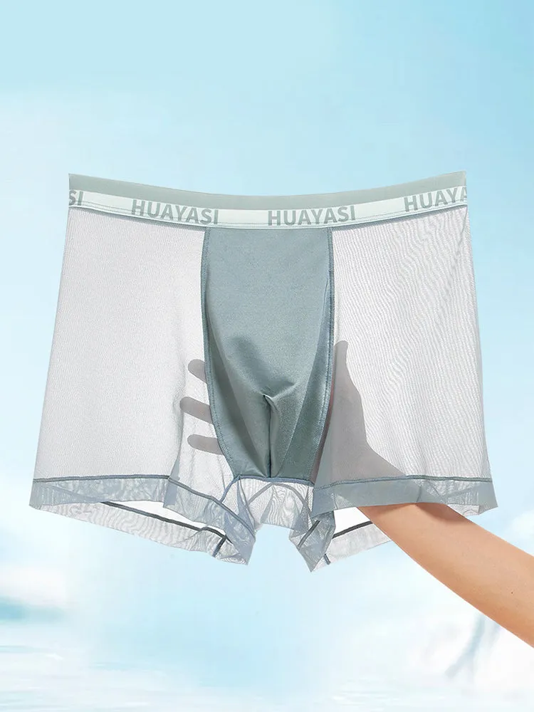 3 Pack Men's Ice Silk Seamless Breathable Quick-Drying Trunks