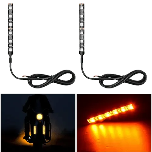 3.5 Inch 6-5050-SMD Amber LED Light Strip 2PCS