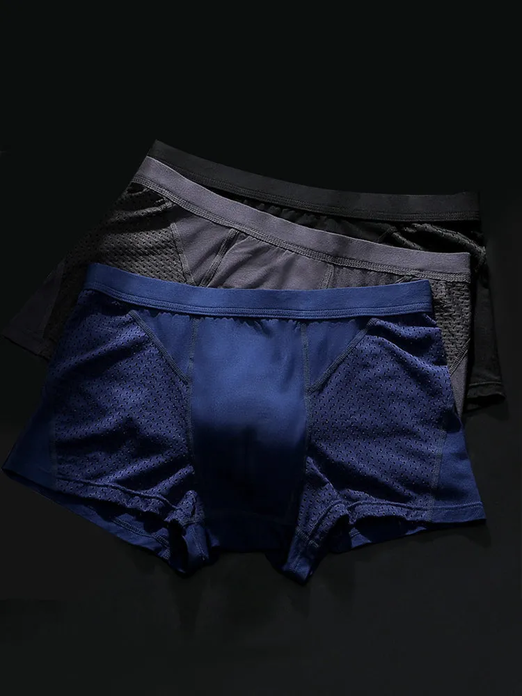 4 Pack Mens Ice Silk Cooling Mesh Trunks