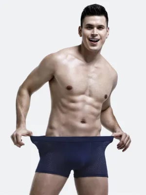 4 Pack Mens Ice Silk Cooling Mesh Trunks