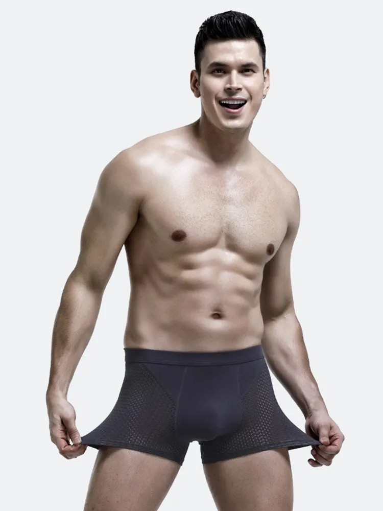 4 Pack Mens Ice Silk Cooling Mesh Trunks
