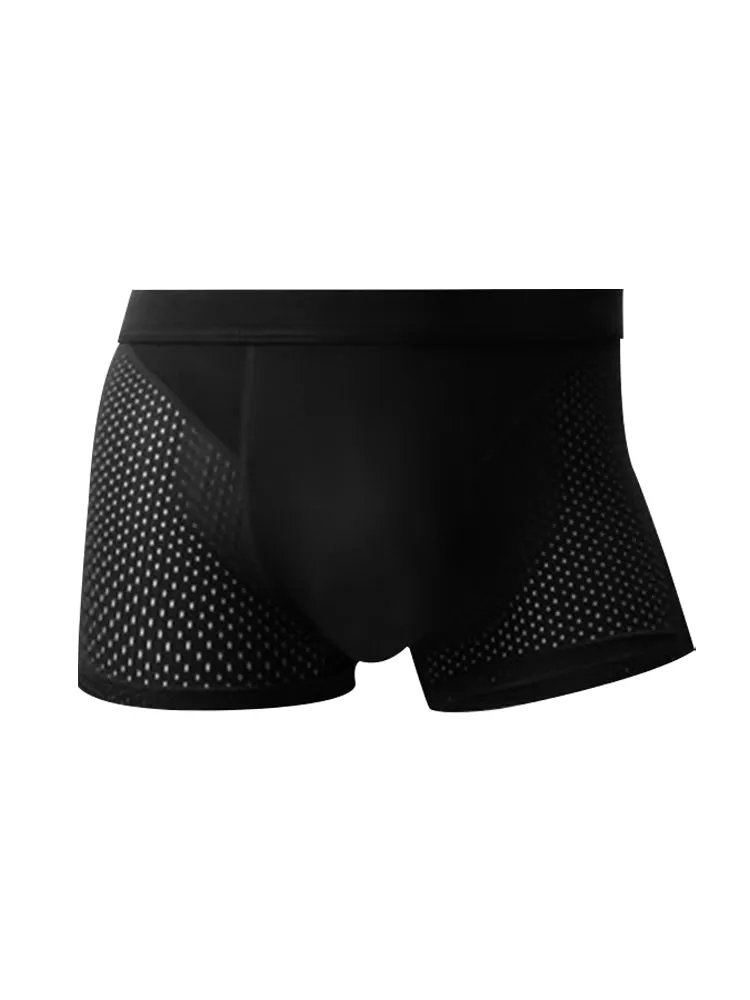 4 Pack Mens Ice Silk Cooling Mesh Trunks