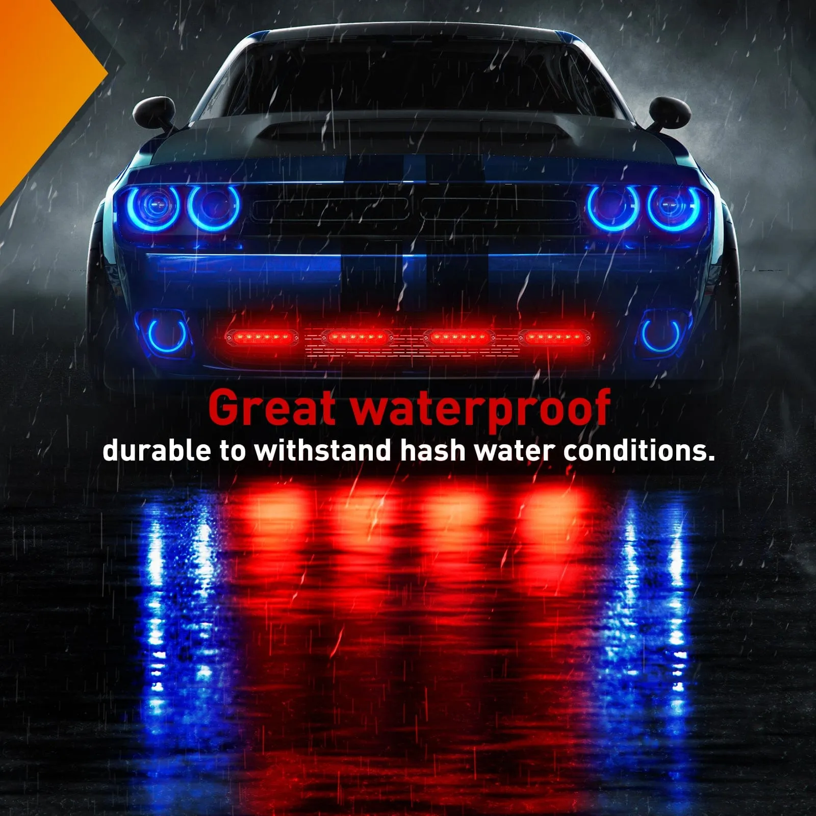 4PCS 6 LED Red Emergency Warning Strobe Lights