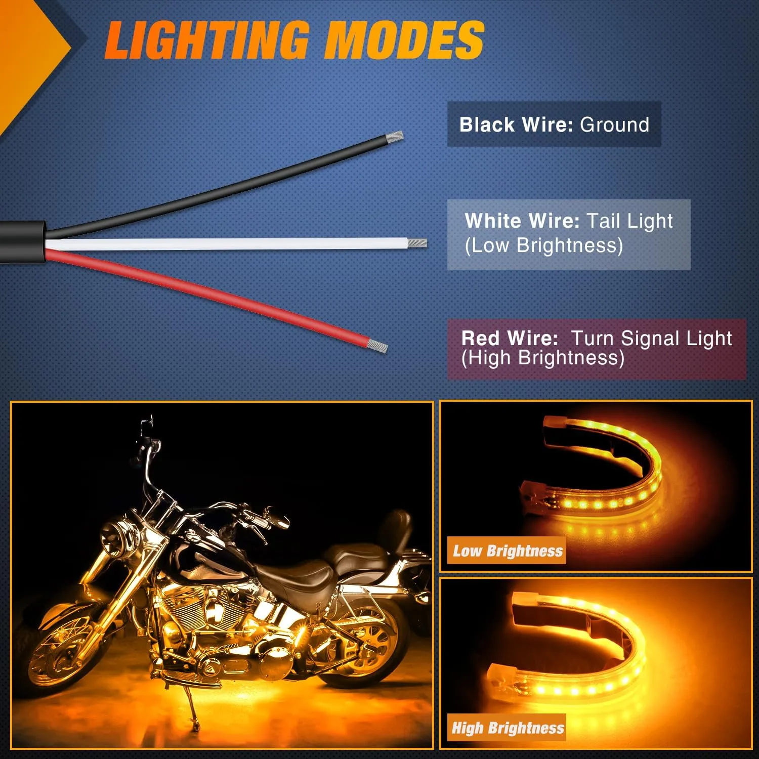 5 Inch 15Leds Amber Light Strip 2PCS