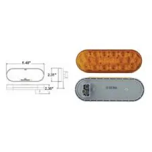 6" Oval F/P/T Amber 20 LED Signal Lighting | LED60Y