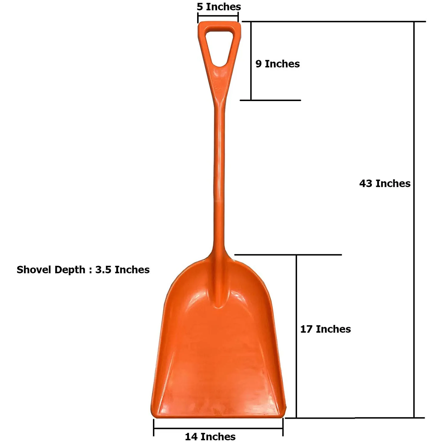 Ashman Plastic Snow Shovel with Durable Multi-Purpose Snow Plastic Shovel. (6 Pack)