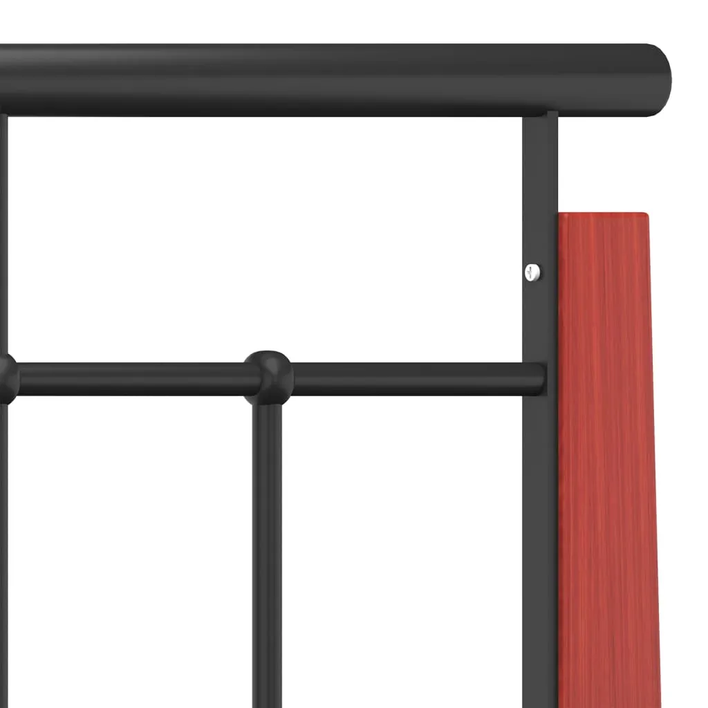 Bed Frame Metal and Solid Oak Wood 100x200 cm