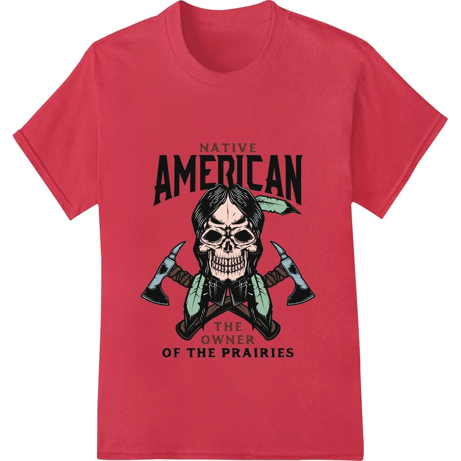 Bold Native American Skull Prairie Owner Tribal Design