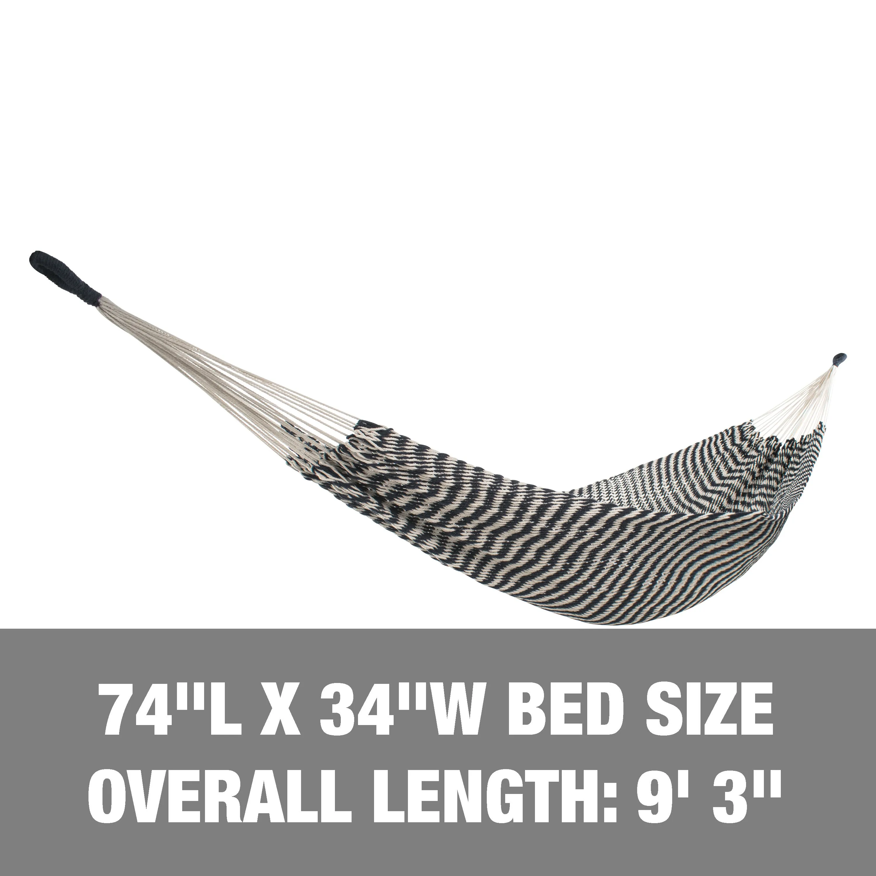 Brazilian Style Rope Hammock w/ Hanging Hardware | 34-in. Wide | 350 Lb. Capacity