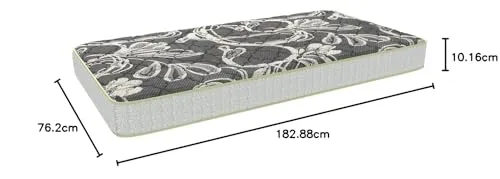 Coirfit Health Plus 4 inch with SrtX��Technology Single Size Coir Mattress(Maroon,72X30x4)