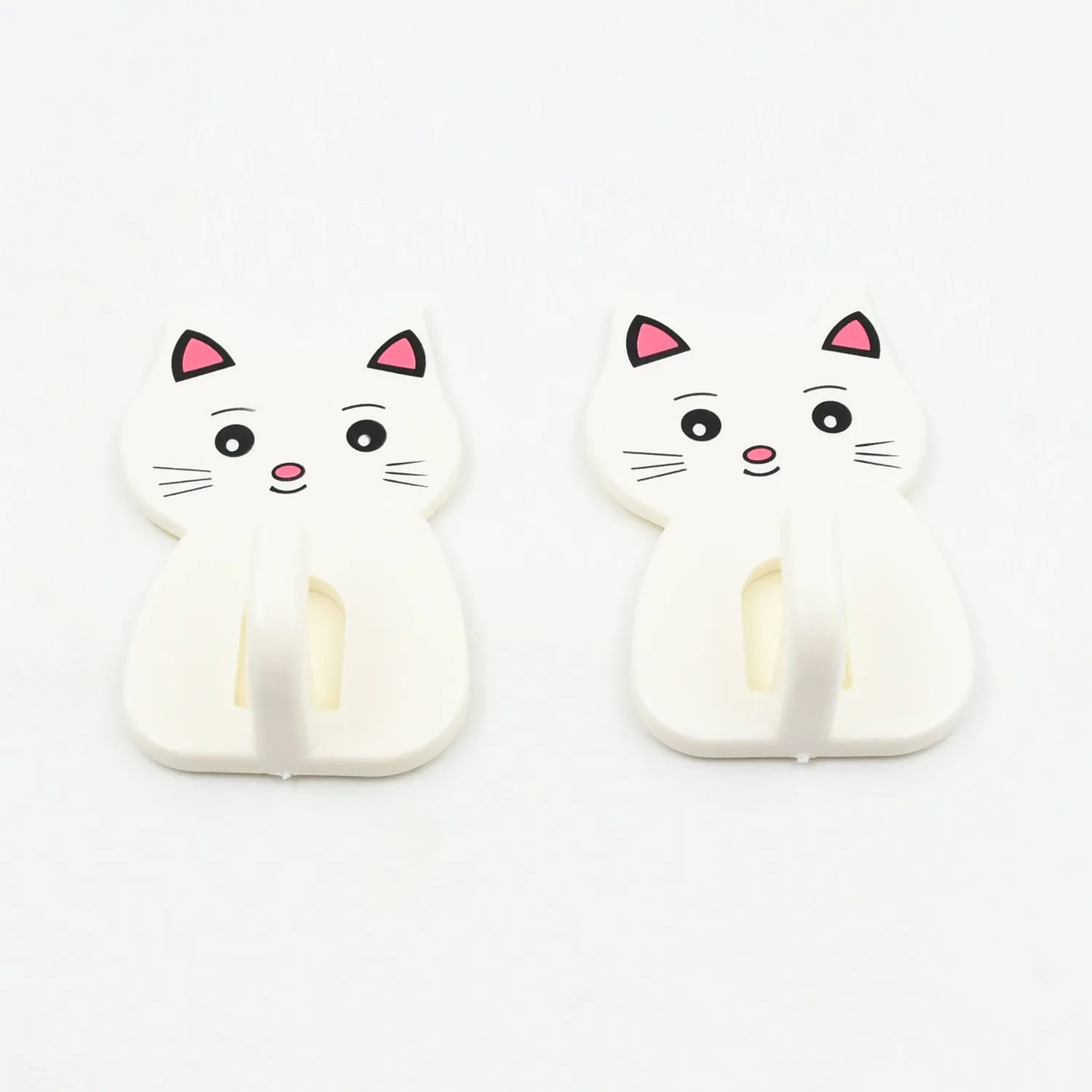 Cute Cat Wall Mounted Hook, Heavy&nbsp;Duty Hook, Sticky Hook Household, For Home, All Type Wall Use Hook, Suitable for Bathroom, Kitchen, Office (2 Pc Set)