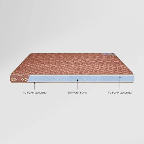 GODREJ INTERIO Mattress Vurv Queen Bed Foam Mattress (78 x 60 x 4), 1-Year Warranty, PU Foam