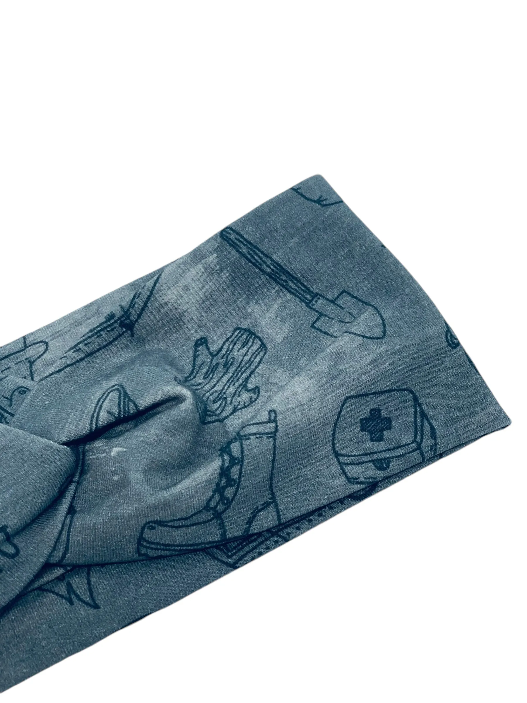 Gray Camping Headband-Twist or Sport | Sweet Stitch Novelties