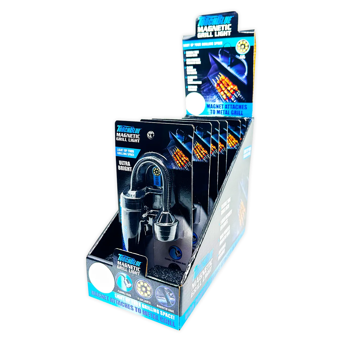 Grill LED Flashlight Matte Finish with Magnetic Stand - 6 Pieces Per Retail Ready Display 24969
