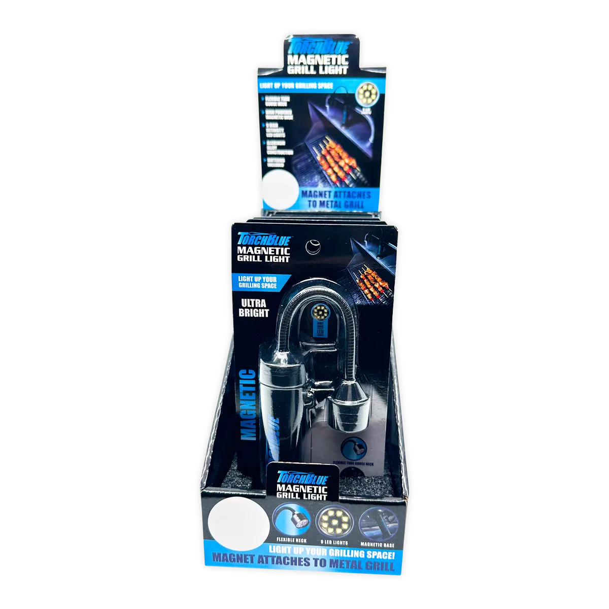 Grill LED Flashlight Matte Finish with Magnetic Stand - 6 Pieces Per Retail Ready Display 24969