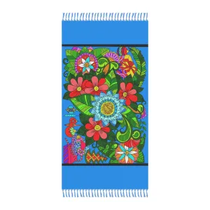 Handmade Mandala Boho Beach Cloth - Original Flower Doodle Art