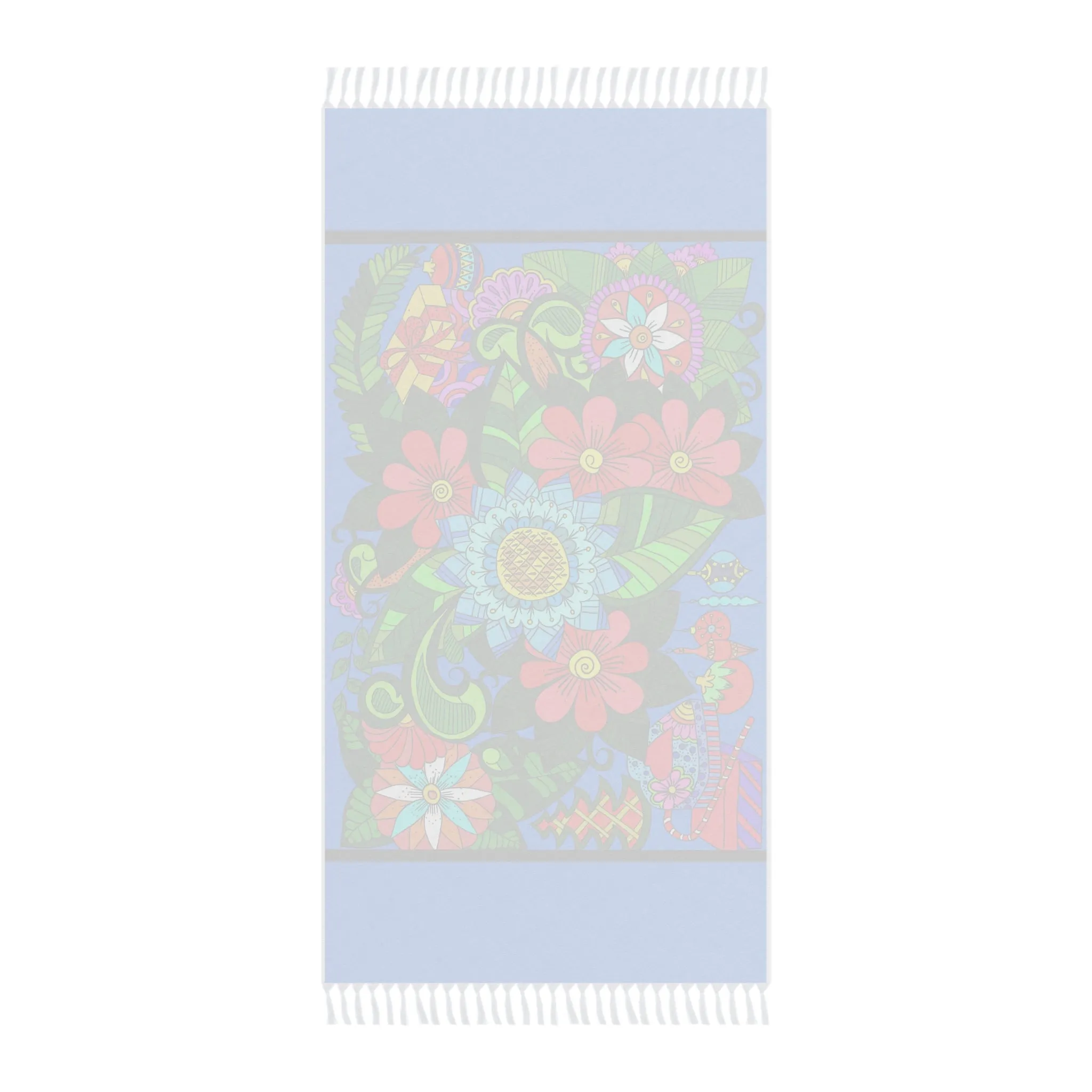 Handmade Mandala Boho Beach Cloth - Original Flower Doodle Art