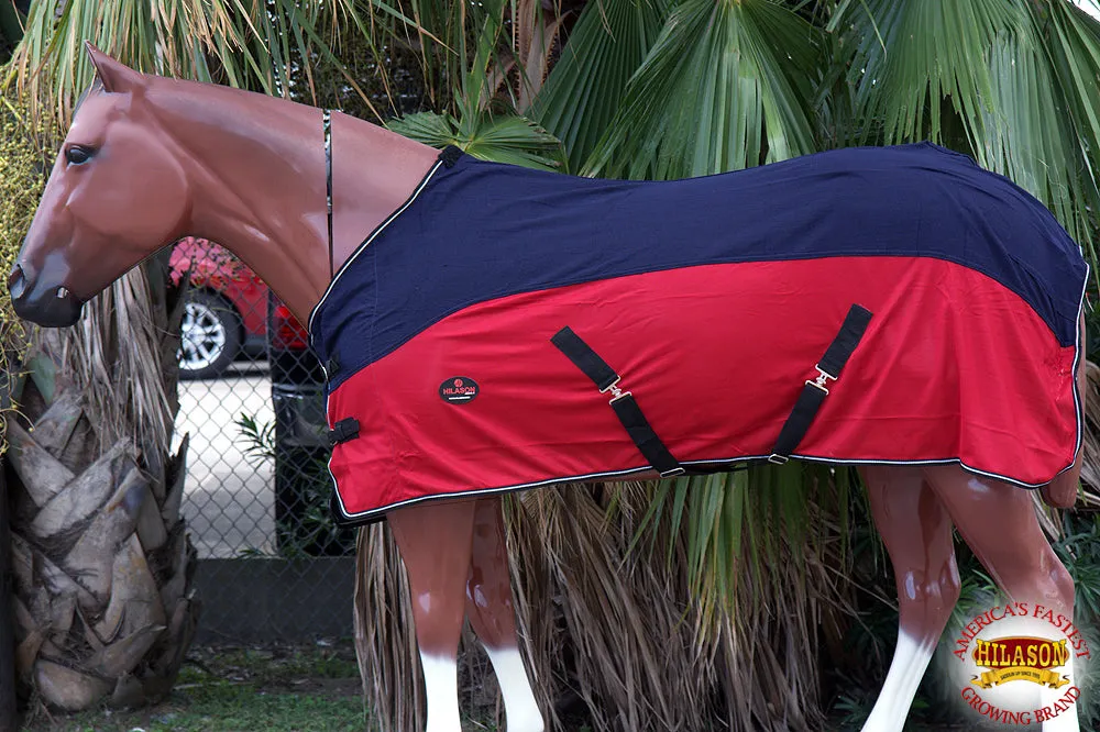 Hilason Western Horse Light Weight Comfort Durable Poly Fly Sheet Navy Blue & Red