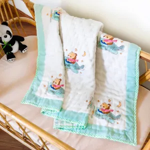 Kicks & Crawl - Bears And Stars Quilted Thick Blanket