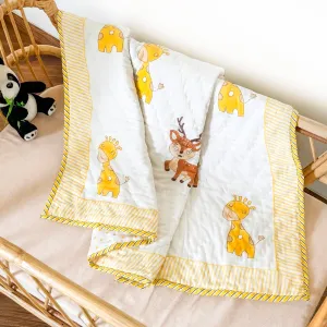 Kicks & Crawl - Friendly Animals Quilted Thick Blanket