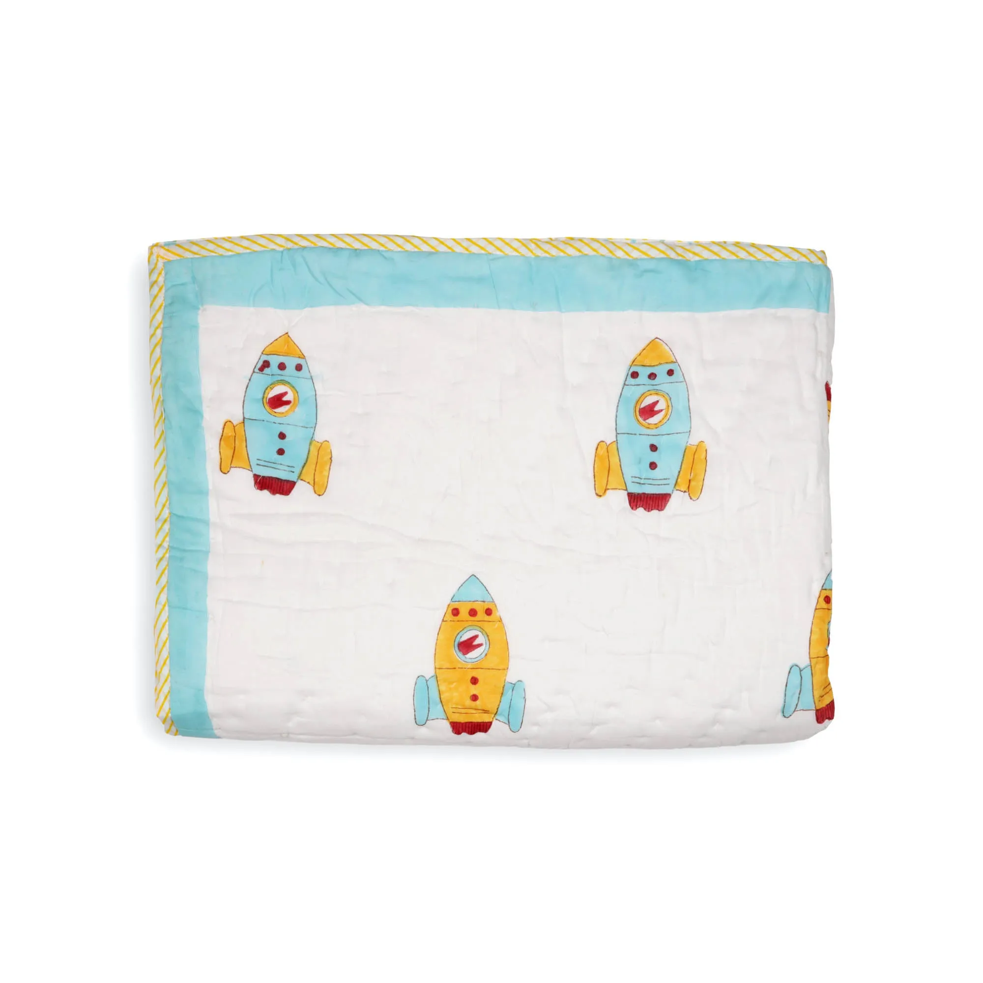 Kicks & Crawl - Sky Rocket Quilted Thick Blanket
