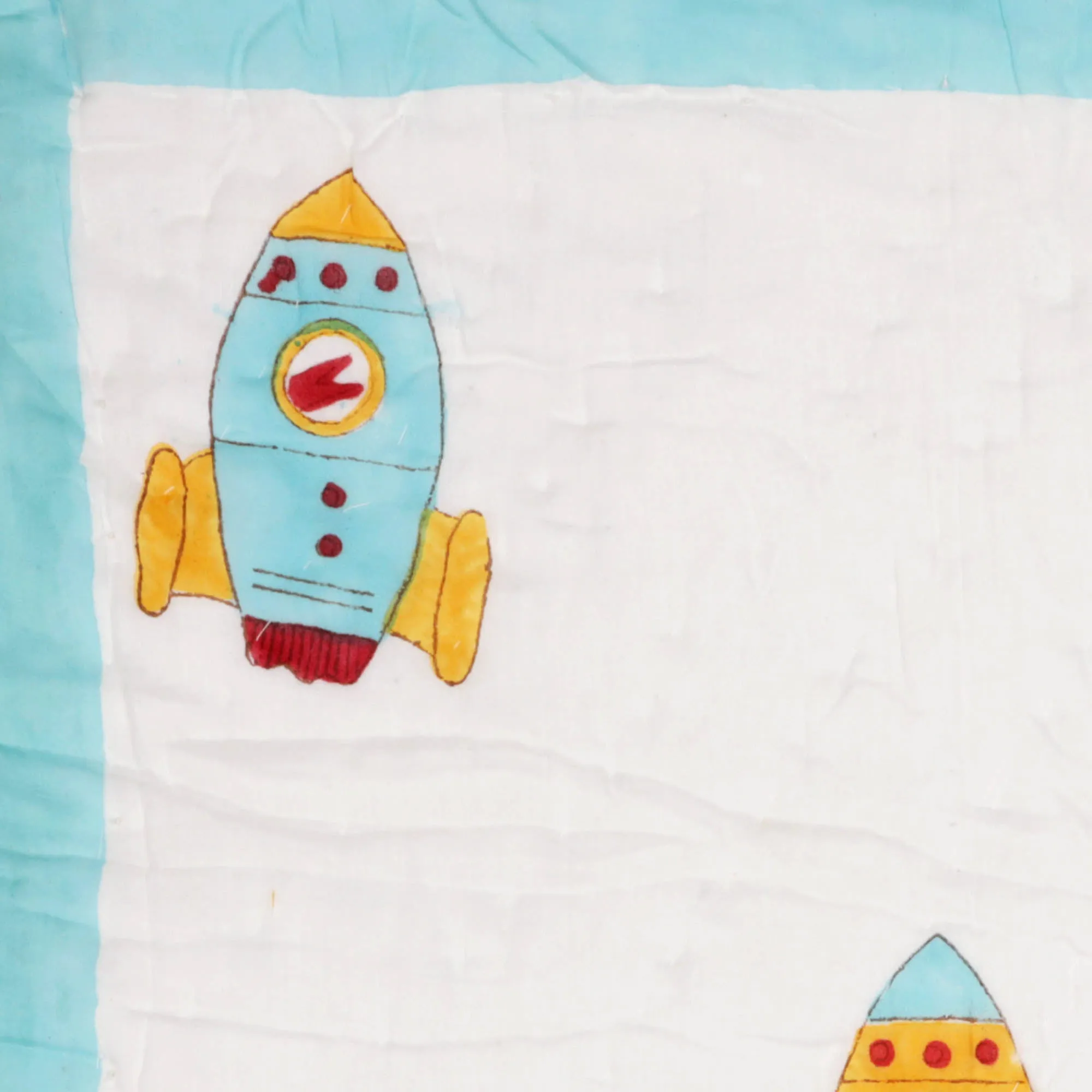 Kicks & Crawl - Sky Rocket Quilted Thick Blanket