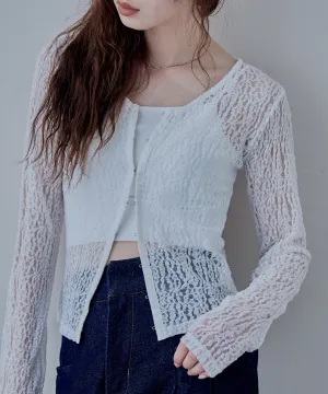 Lace compact cardigan