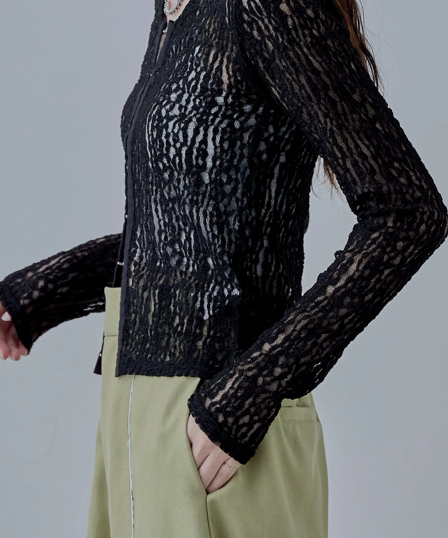 Lace compact cardigan