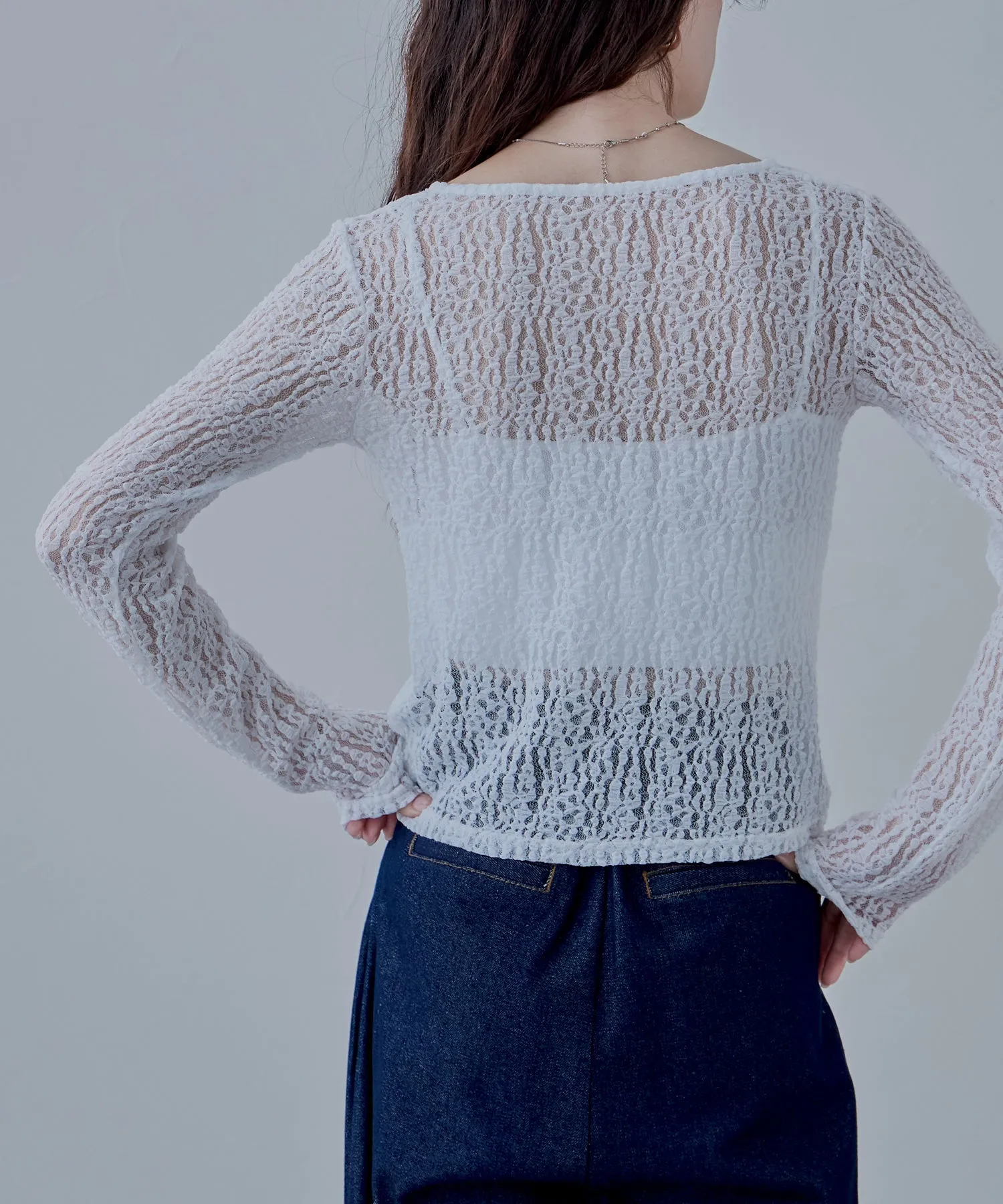 Lace compact cardigan