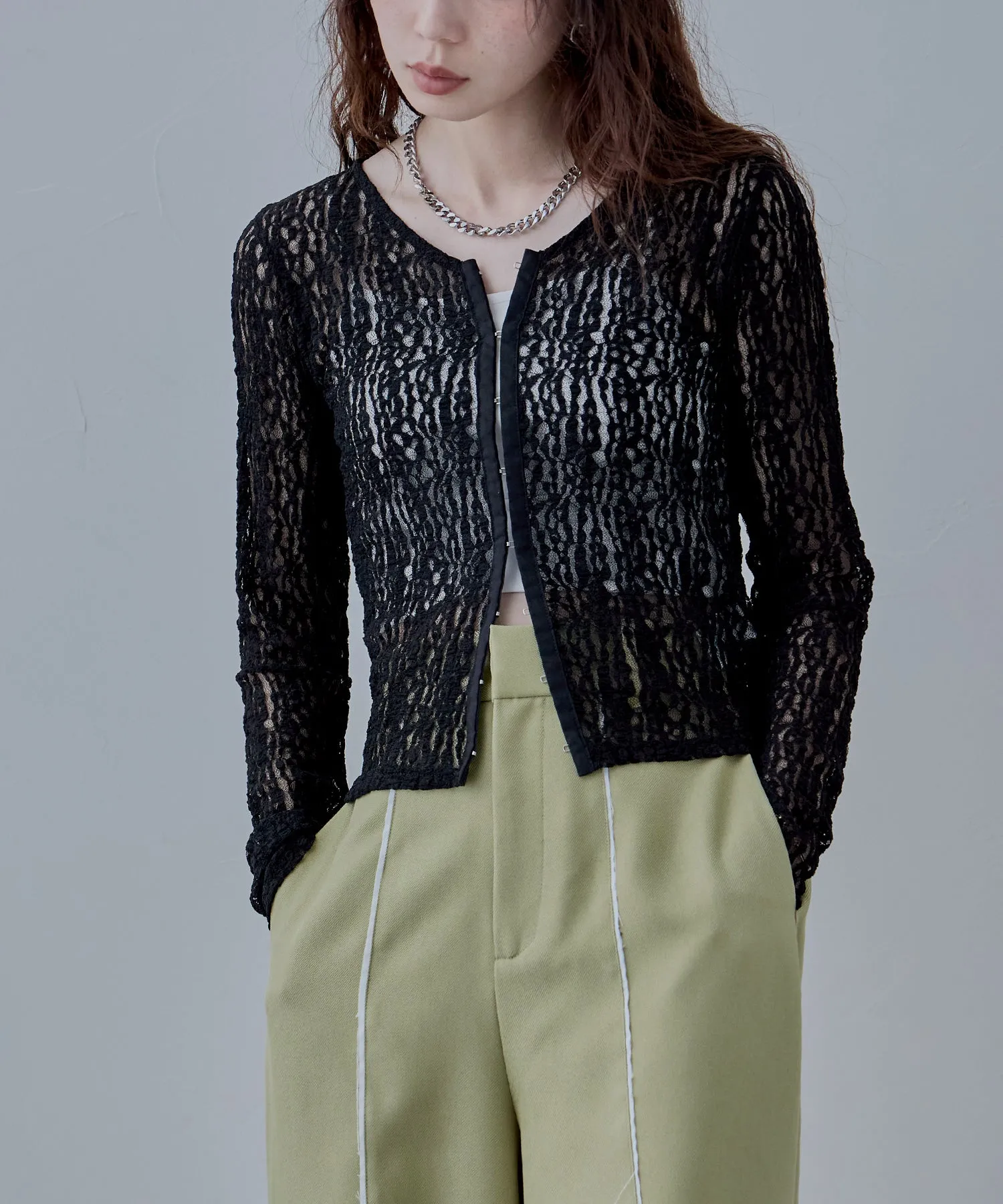 Lace compact cardigan