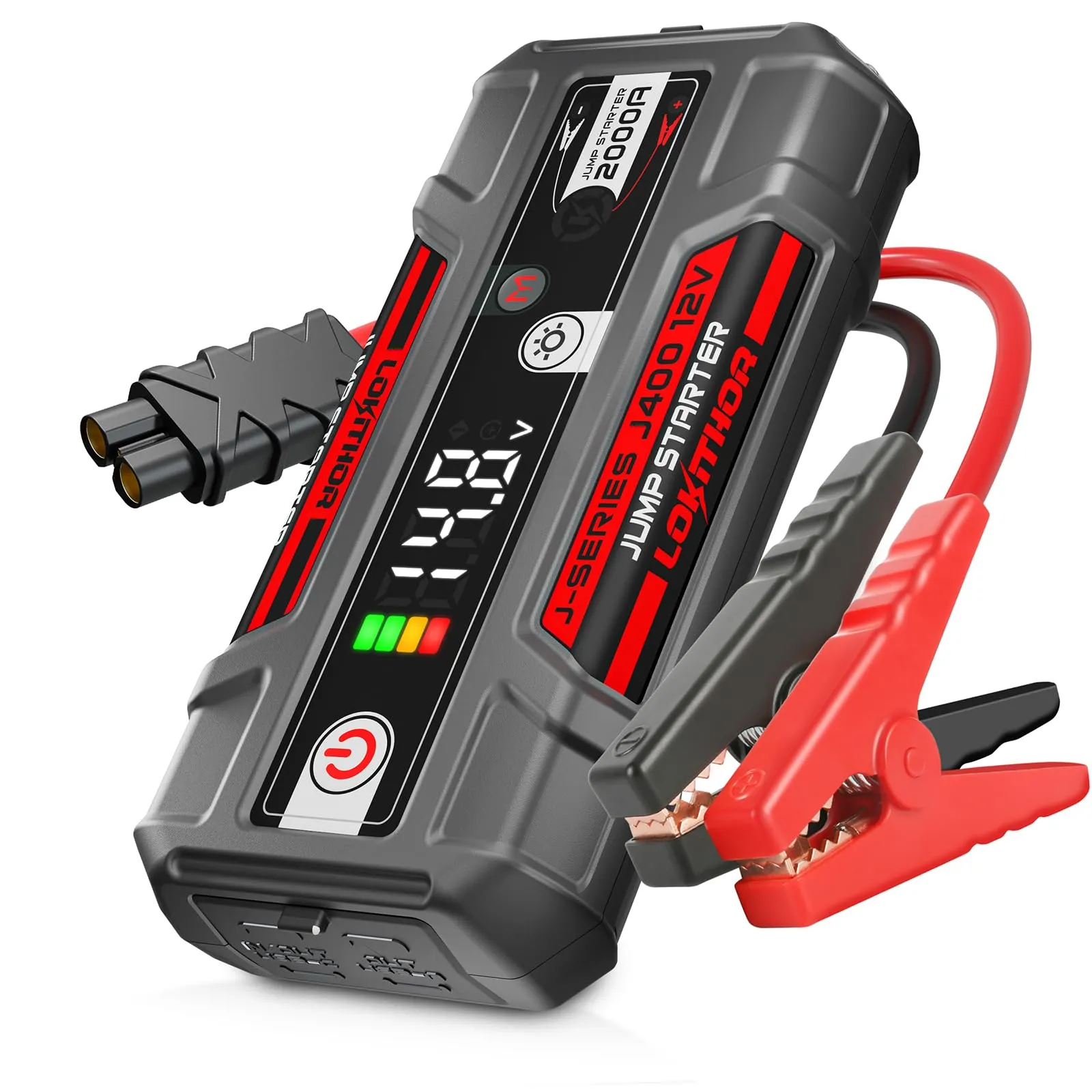 LOKITHOR J400 Jump Starter with ConnectMax Tech, 2000A 12V Battery Jumper Starter Portable, Lithium Jump Box and Jump Pack for Up to 8.0-Liter Gas and 6.0-Liter Diesel Engines, Smart Digital Screen