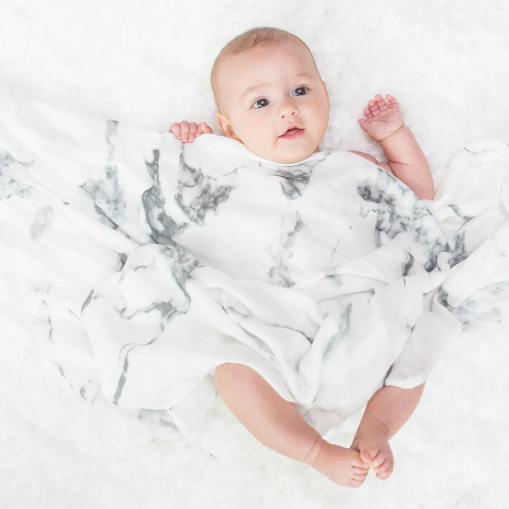Lulujo Modern Collection Bamboo Muslin Swaddle - Marble