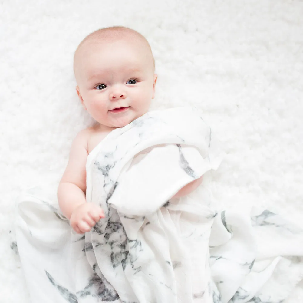 Lulujo Modern Collection Bamboo Muslin Swaddle - Marble